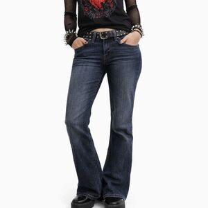 Lucky Lolita Bootcut Jeans 2R/26 Y2K Low Rise Dark Wash Low & Loose Emo Sleaze P